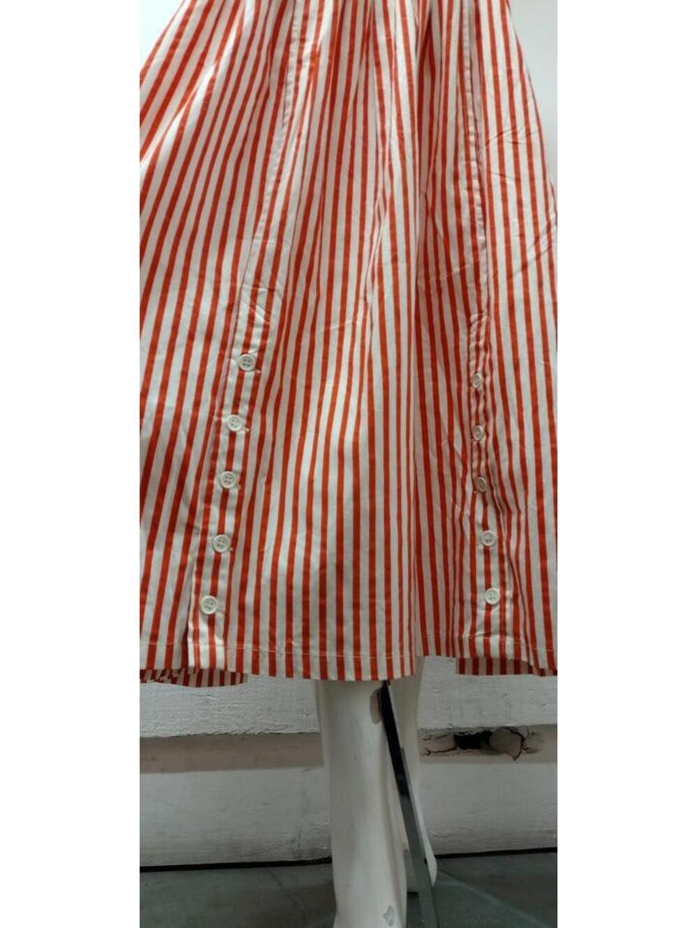 Vintage 80s does 1910s Edwardian Era Red Stripes Skirt S Cotton Hasting & Smith - Picture 14 of 17